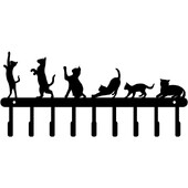 1 kom Držač za ključeve Mačka s 9 kuka za torbu Odjeća Držač za ključeve Mali zidni držač za policu Noć vještica Zidni ukras oko 15x33 cm