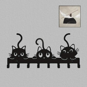 Višenamjenska željezna zidna viseća slatka mačka Stalak za ključeve Svečana atmosfera Zidni stalak za mačke Kuka Kuka za kućanske ključeve Vješalica za kapute