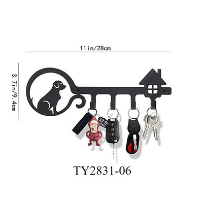 Višenamjenska željezna zidna viseća slatka mačka Stalak za ključeve Svečana atmosfera Zidni stalak za mačke Kuka Kuka za kućanske ključeve Vješalica za kapute