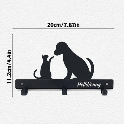 Višenamjenska željezna zidna viseća slatka mačka Stalak za ključeve Svečana atmosfera Zidni stalak za mačke Kuka Kuka za kućanske ključeve Vješalica za kapute