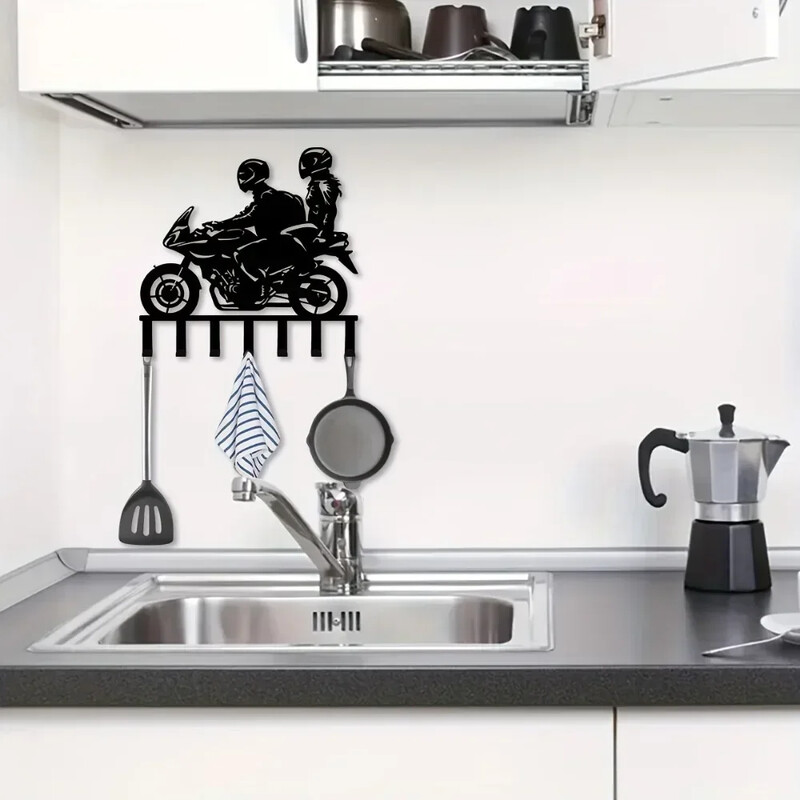 Metalne vješalice za ključeve za par motocikala od 1 komada: elegantne ukrasne kuke, držač ključeva koji se lako postavlja za uređenje doma i ureda