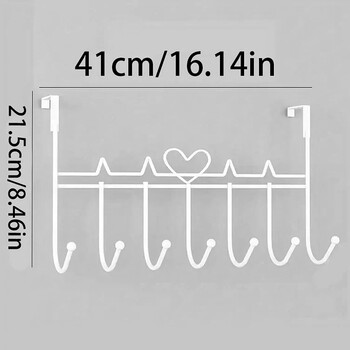 Πόρτα σε σχήμα καρδιάς πίσω από γάντζο Αποθηκευτικός τοίχος Κρεμαστά ρούχα Κρεμάστρα Γάντζος χωρίς διάτρηση Κρεμάστρα Organizer υπνοδωμάτιο Αξεσουάρ αποθήκευσης