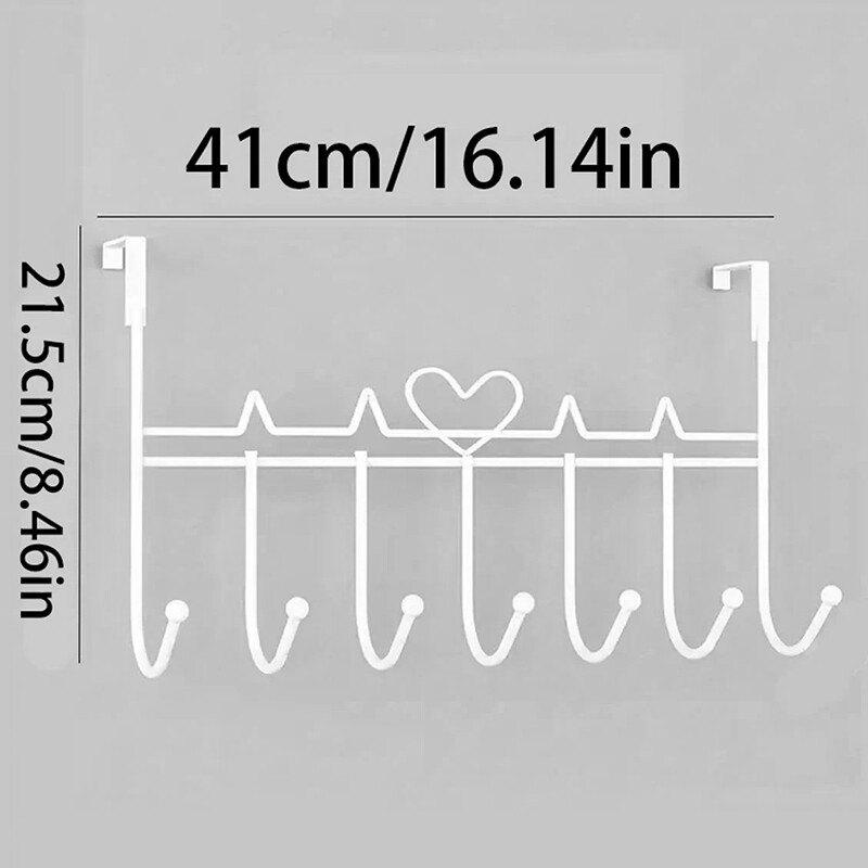 Врата във формата на сърце зад кука Съхранение Закачалка за дрехи на стена Кука Закачалка без пробиви Органайзер за спалня Аксесоари за съхранение