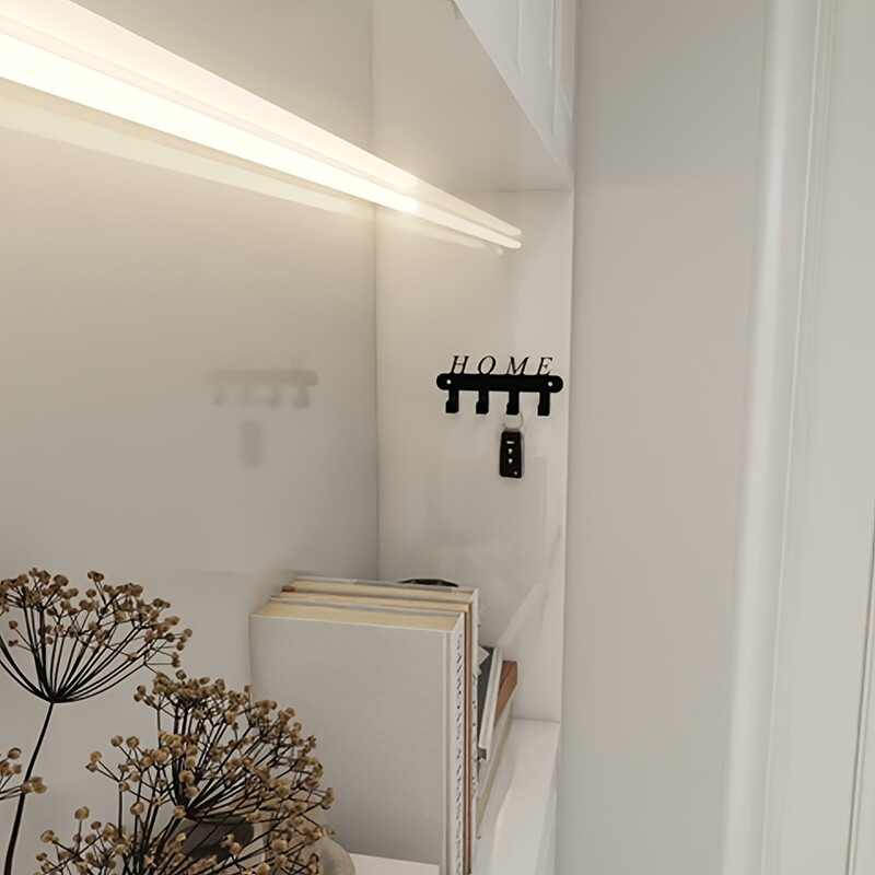 Držač ključeva za zidno ljepilo, kuke za ključeve s 4 kuke montirane na zid, crne vješalice za ključeve za zidni dekor bez bušilice za dnevnu sobu