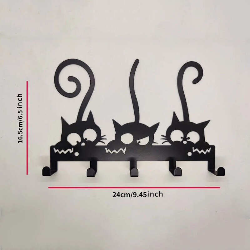 Zidna vješalica za kapute, zidne kuke, vješalice za odjeću, vintage crni metalni držač za ključeve, zidne vješalice, zidne, kuke