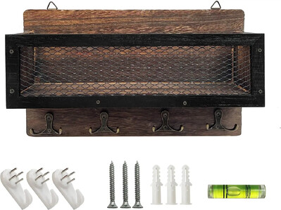 1kom Držač ključeva Zidni nosač za ključeve i lančiće za poštu Stalak za garderobu Kuhinja Dnevni boravak Garderoba (drvo)