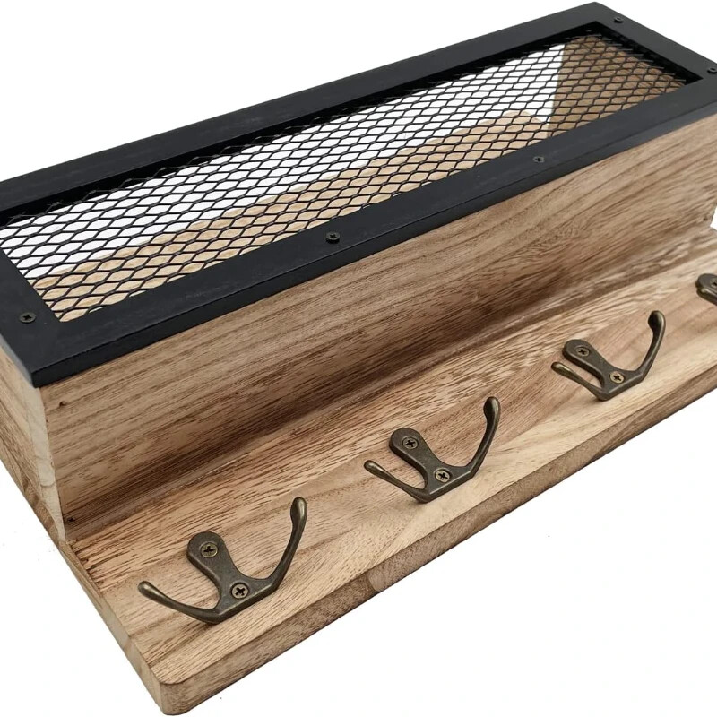 1kom Držač ključeva Zidni nosač za ključeve i lančiće za poštu Stalak za garderobu Kuhinja Dnevni boravak Garderoba (drvo)