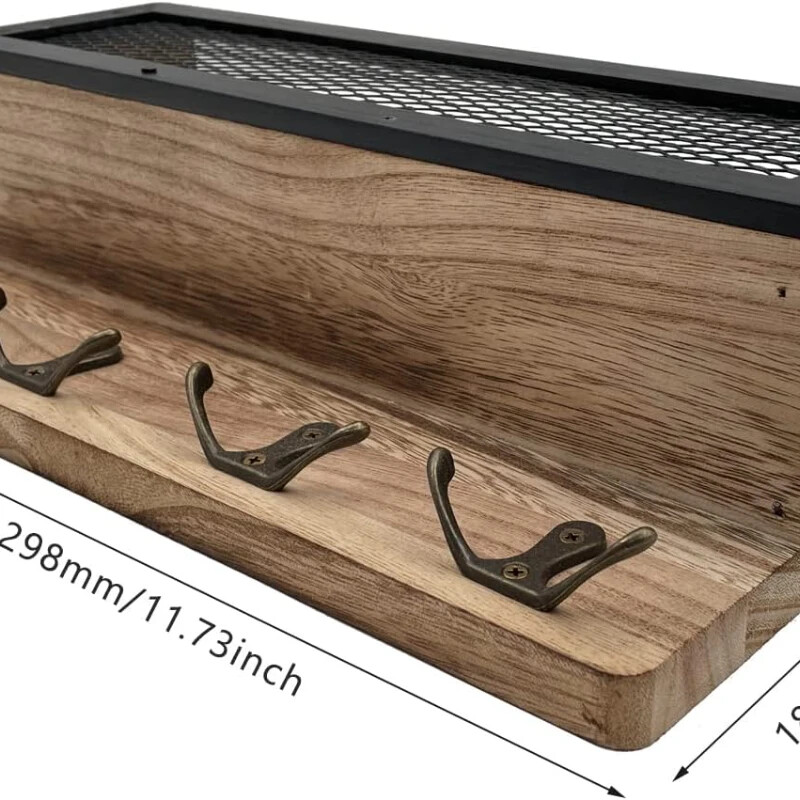 1kom Držač ključeva Zidni nosač za ključeve i lančiće za poštu Stalak za garderobu Kuhinja Dnevni boravak Garderoba (drvo)