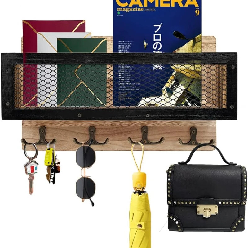 1kom Držač ključeva Zidni nosač za ključeve i lančiće za poštu Stalak za garderobu Kuhinja Dnevni boravak Garderoba (drvo)