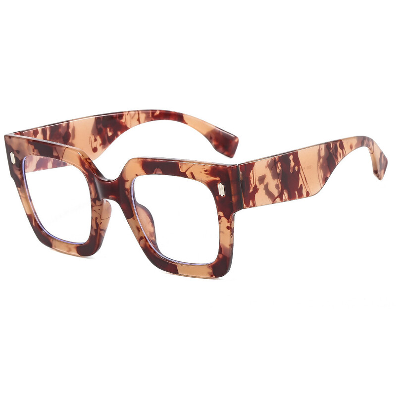 Nauji tarpvalstybiniai anti-mėlynos šviesos akiniai, madingi ir individualizuoti plokštieji akiniai, moteriški paprasti akiniai, kvadratinių rėmelių stiklai