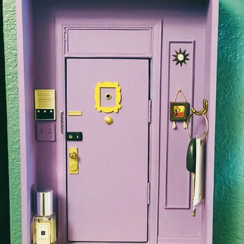 TV Friends Same Style Door Key Hook Ράφι Purple Entry Door Monica\'s Door Frame Organizer τοίχου Διακόσμηση για τους λάτρεις των τηλεοπτικών εκπομπών