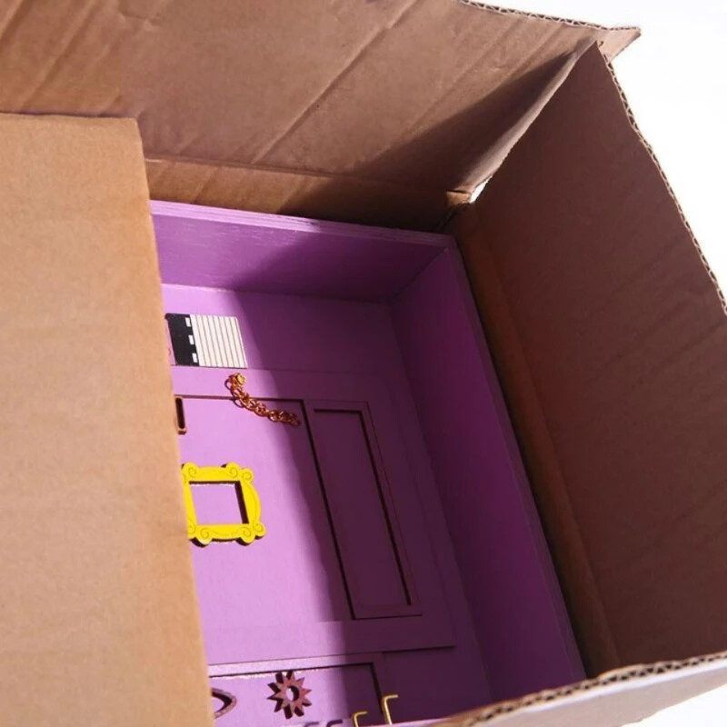 TV prijatelji Isti stil Vrata Ključ Kuka Polica Ljubičasta ulazna vrata Monicin okvir vrata Zidni organizator Dekoracija za ljubitelje TV emisija