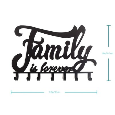 Метален ключодържател със 7 куки Стенен органайзер Стилни куки за кърпи за кухнята и дома Най-голямо удобство