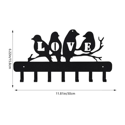 Метален ключодържател със 7 куки Стенен органайзер Стилни куки за кърпи за кухнята и дома Най-голямо удобство