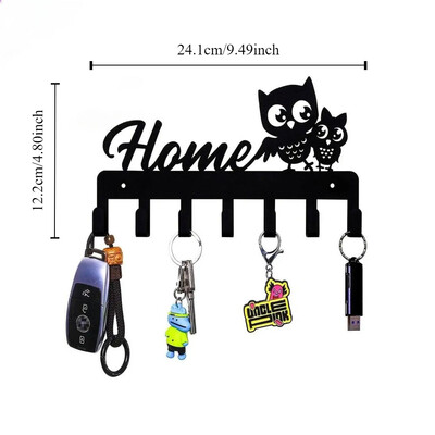 Метален ключодържател със 7 куки Стенен органайзер Стилни куки за кърпи за кухнята и дома Най-голямо удобство