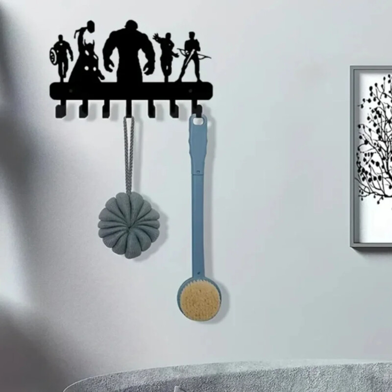 Метален ключодържател със 7 куки Стенен органайзер Стилни куки за кърпи за кухнята и дома Най-голямо удобство