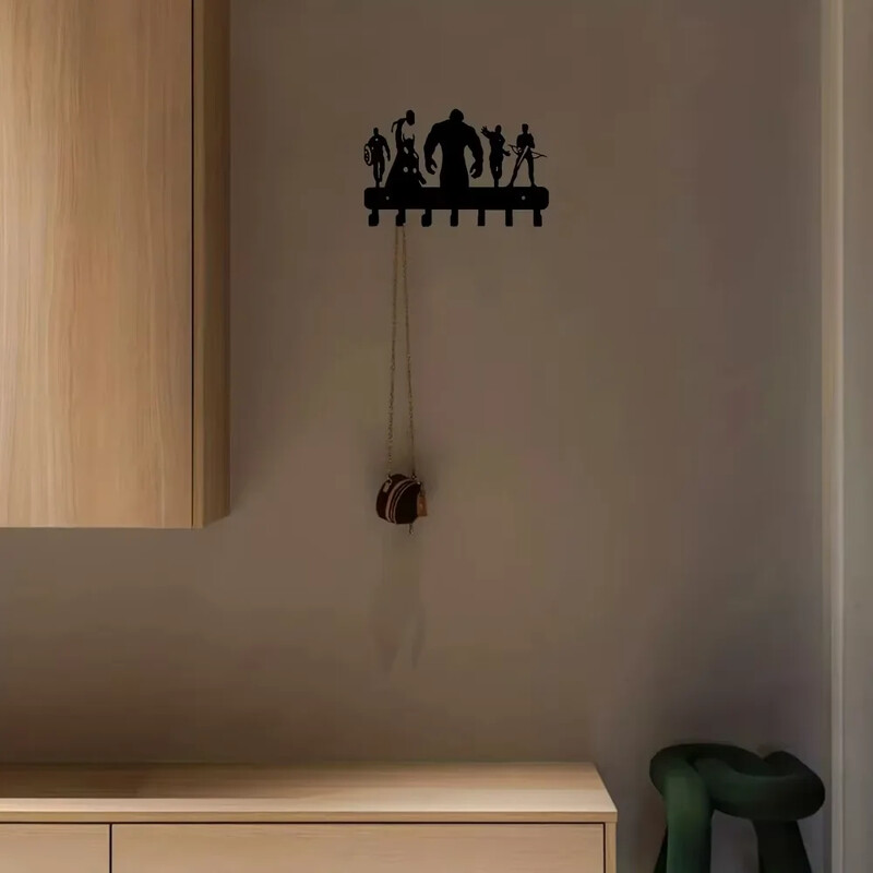 Метален ключодържател със 7 куки Стенен органайзер Стилни куки за кърпи за кухнята и дома Най-голямо удобство