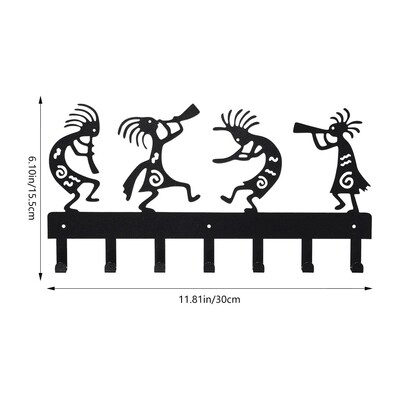 Stalak za pohranu glazbenih nota, crne kuke za ključeve i vješalica za kapute, moderan kreativni zidni ukras za unutarnju kućnu upotrebu