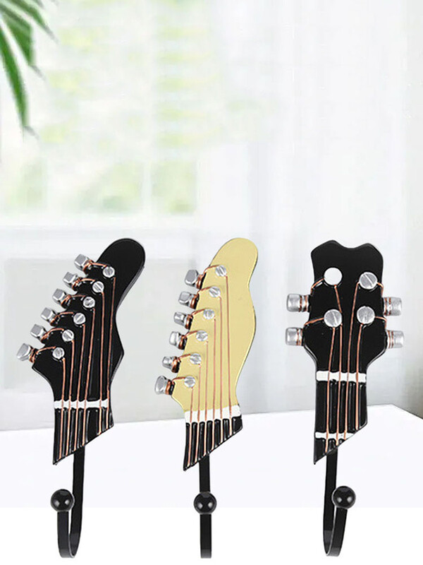 Retro 1 kom Glave za gitaru Kuke Glazbena kućna smola Vješalica za šešire Zidna kuka za uređenje doma