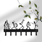 Metalni simfonijski orkestar Držač ključeva Kuke Organizator Stalak, 11,81 inča Držač ključeva za zid, Kuka za zid, Iron Art, Vješalica