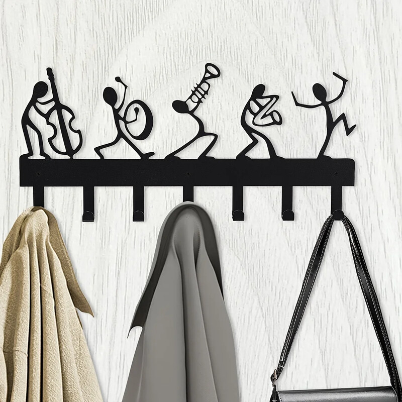 Metalni simfonijski orkestar Držač ključeva Kuke Organizator Stalak, 11,81 inča Držač ključeva za zid, Kuka za zid, Iron Art, Vješalica