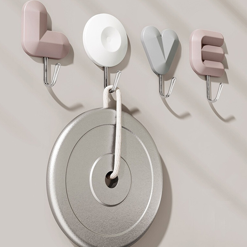 4 kom/pak. Kuke za ljubavna pisma Samoljepljivi stalak za kućnu pohranu Dekorativni stalak bez probijanja Držač za šešir na zidu Kuka za uštedu prostora