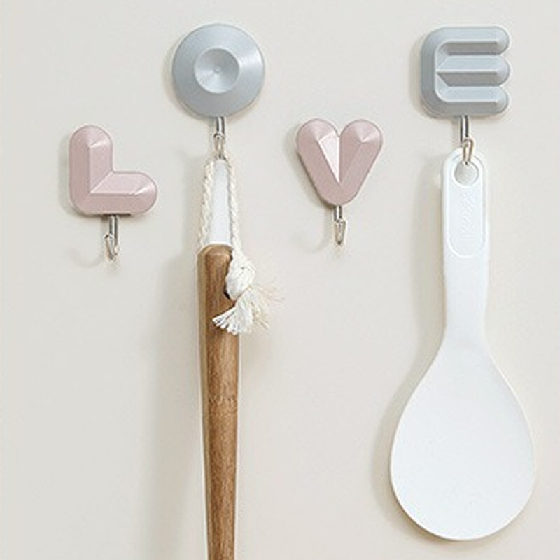 4 kom/pak. Kuke za ljubavna pisma Samoljepljivi stalak za kućnu pohranu Dekorativni stalak bez probijanja Držač za šešir na zidu Kuka za uštedu prostora
