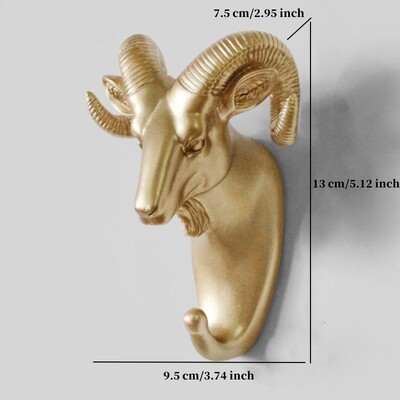 Кука за окачване на стена Реколта Глава на елен Животно за окачване на дрехи Шапка Шал Ключ Еленови рога Закачалка Поставка Декорация на стена