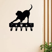 1kom Razigrani Pup zidni stalak za ključeve i vješalica za povodac za pse - Metalna umjetnička željezna izrada Zidna vješalica za kapute Željezna umjetnost, vješalica za kapute