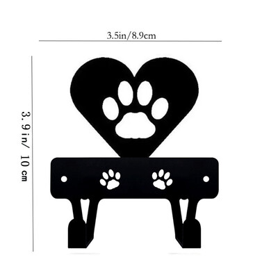 1vnt miniatiūrinis katės letenėlė širdies raktų laikiklis (3,5 colio) Naujas metalinis sieninis kabliukas, pakabinamas ant sienos, kabliukai, raktų laikiklis