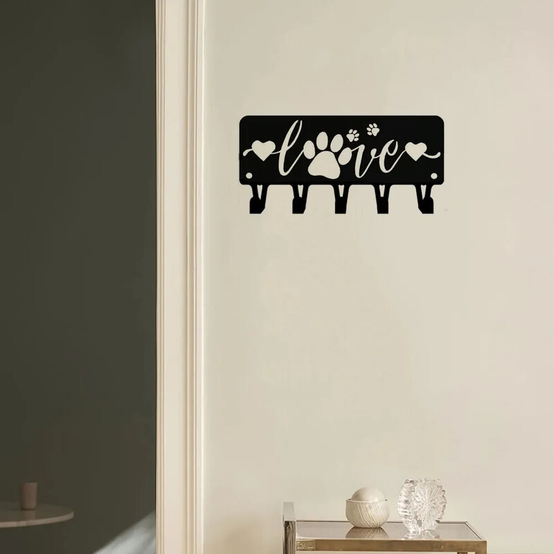 1 vnt Puppy Dog Love raktų kabykla ir laikiklis – metalinis sieninis piešinys šunų mylėtojams, dekoratyvinis ir funkcinis namų raktų laikiklis