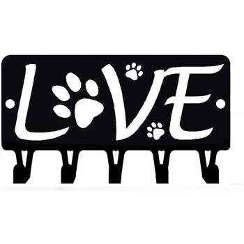 Μπρελόκ τοίχου 1 τμχ Love with Dog Paw #2 Κρεμάστρα για μπρελόκ & Organizer λουριών για σκύλους Μεταλλικά τέχνη τοίχου Γάντζοι επίτοιχοι γάντζοι Κρεμάστρα για κλειδιά