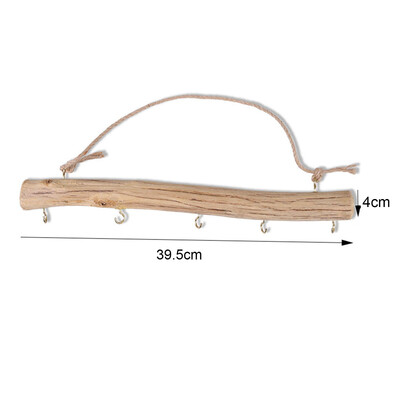 Ant sienos tvirtinamas medinis kabliukas, vintažinis ornamentas smulkiems daiktams kepurė Retro Driftwood šakos kabliuko laikiklis raktų laikiklis