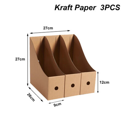 3/5 KOM Kartoteke za časopise Kraft papir Materijal Kartonski držač za fascikle Stojeći časopisi Knjige Dokumenti Stalak za pohranu Stolni organizator