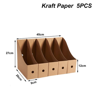 3/5 KOM Kartoteke za časopise Kraft papir Materijal Kartonski držač za fascikle Stojeći časopisi Knjige Dokumenti Stalak za pohranu Stolni organizator