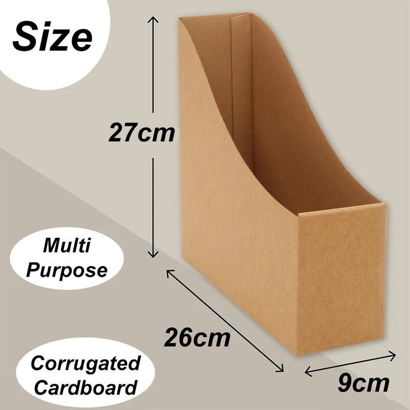 3/5 KOM Kartoteke za časopise Kraft papir Materijal Kartonski držač za fascikle Stojeći časopisi Knjige Dokumenti Stalak za pohranu Stolni organizator