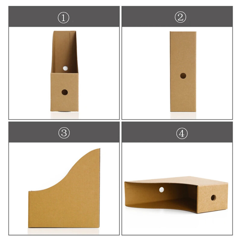 3/5 KOM Kartoteke za časopise Kraft papir Materijal Kartonski držač za fascikle Stojeći časopisi Knjige Dokumenti Stalak za pohranu Stolni organizator