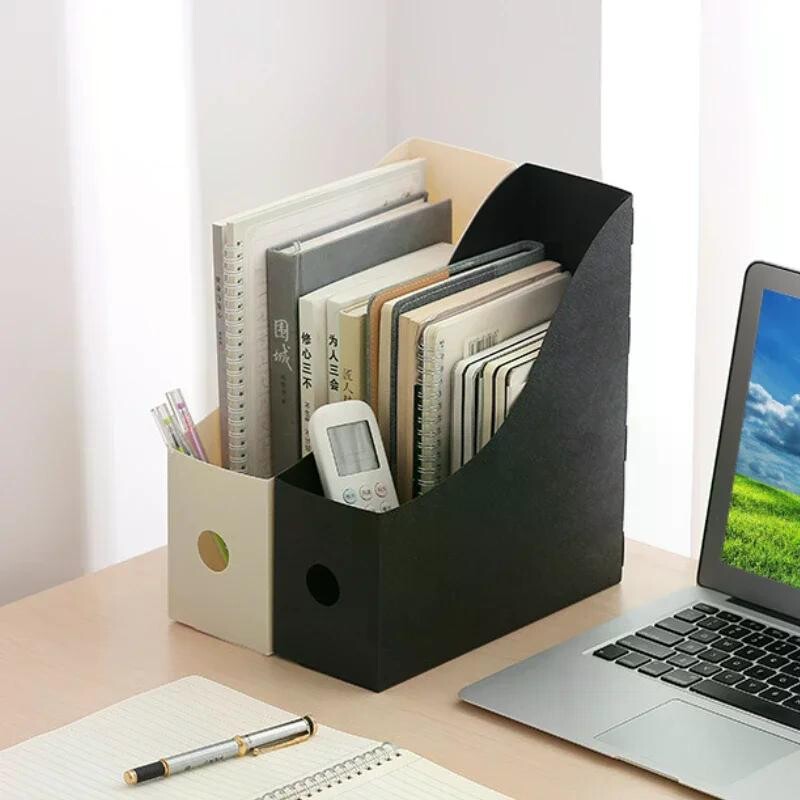 PP Сгъваема кутия за съхранение на книги A4 Държач за файлове с документи Рафтове с голям капацитет Рафт за сортиране на книги Плътен цвят Проста кутия за съхранение