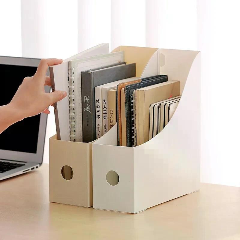 PP Сгъваема кутия за съхранение на книги A4 Държач за файлове с документи Рафтове с голям капацитет Рафт за сортиране на книги Плътен цвят Проста кутия за съхранение