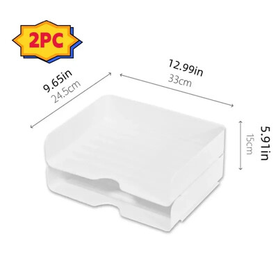 2PC Višenamjenska jednostavna kutija za pohranu, čvrsta kutija za pohranu koja se može slagati na jednu radnu površinu Datoteka za ladicu za dokumente Organizator Vodoravna datoteka veličine A4