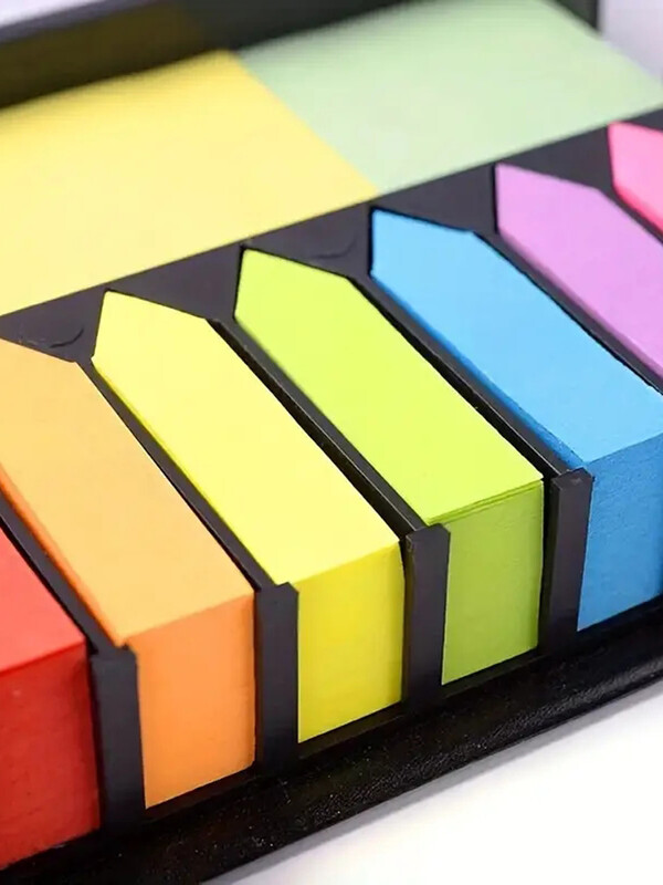 1 set šarenih praktičnih naljepnica Organizacija Set naljepnica u više boja Kožna kutija za pakiranje Kalendar 2024. i više