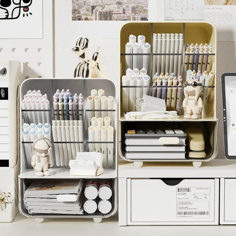 Nagibni držač za olovke za studente, stolna kutija za pohranu pisaćih materijala velikog kapaciteta, polica za pohranu uredskih sitnica, stolni organizator.