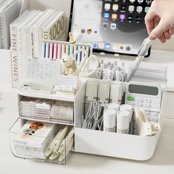 Desktop Storage Box Καλλυντικά Συρτάρι τύπου Cute Box Office Stationery Organizer Box Study Desk Storage Rack