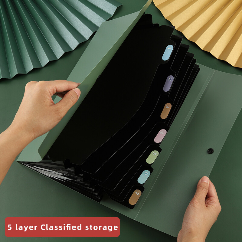 Nedavno popularna A4 vodoravna mapa Višeslojna studentska torba za pohranu 5 slojeva ispitnog papira Pritisnite tipku velikog kapaciteta