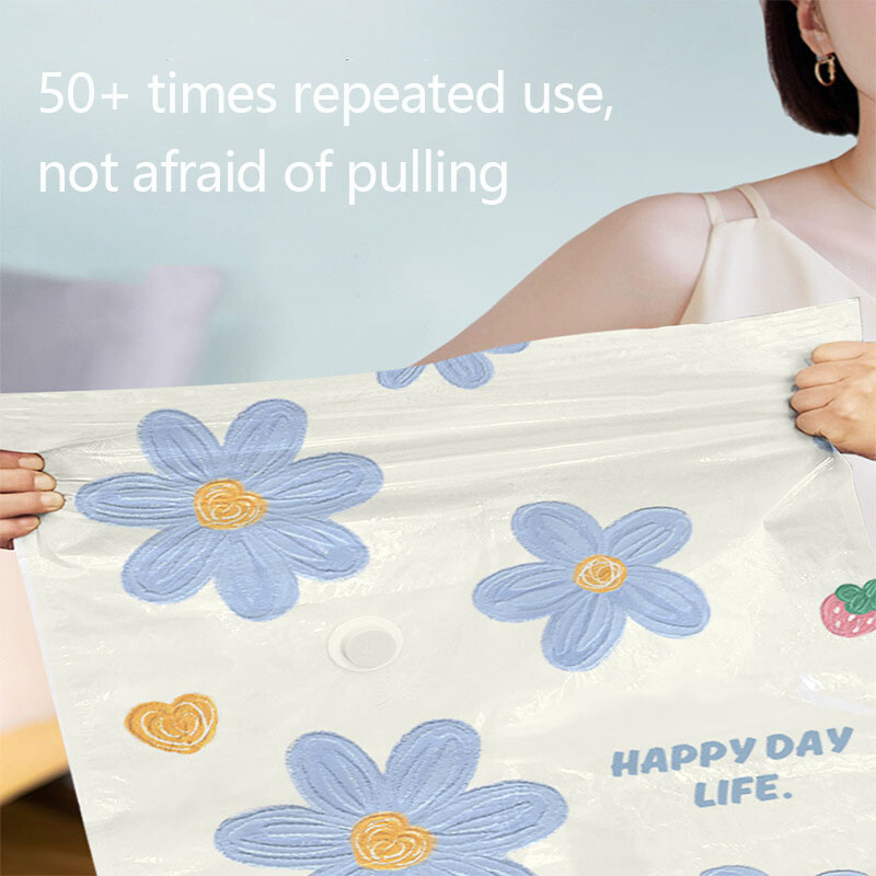 1 kom cvjetna vakuumska kompresijska vrećica za pohranu, zatvorena torba za pomicanje odjeće, deka, košulja, organizatora za uštedu prostora u domu