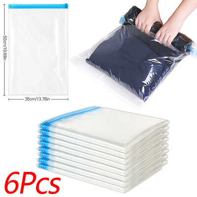 6 gab ceļojumu kompresijas somas Garderobes Bagāžas Vietas taupīšanas somas koferu iesaiņošanai Sarullējams gaisa vakuuma maiss