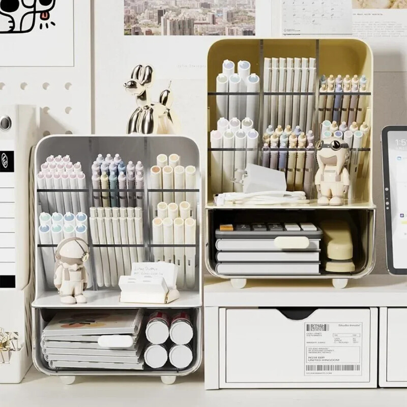 Držač za olovke za studente, stolna kutija za pohranjivanje pisaćih materijala velikog kapaciteta, polica za pohranjivanje uredskih sitnica, stolni organizator.