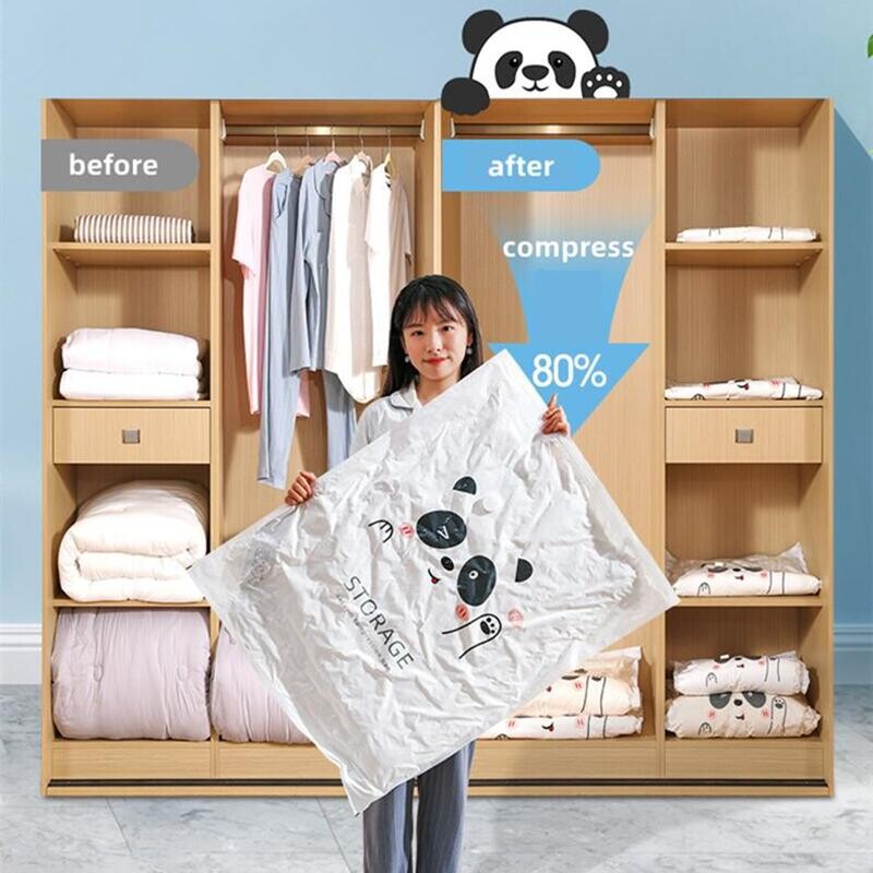 Višekratna vakuumska vrećica i navlaka za pumpu za odjeću. Velika kompresirana plastična prazna vrećica. Spremnik za pohranu pribora za putovanja.