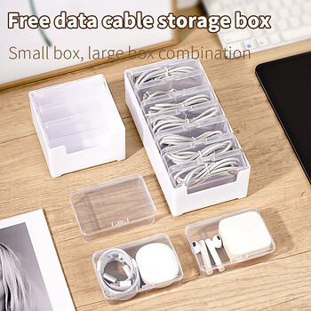 1 Set Cable Storage Box Cable Organizer Bag with Power Charging Cable Management and Desktop Cable Management Organization