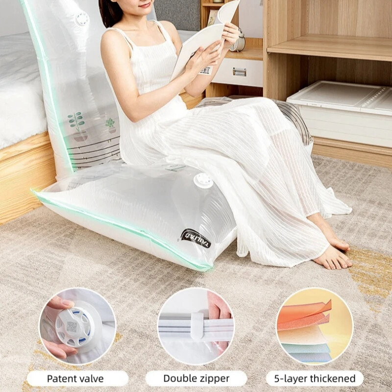 Nereikia siurblių vakuuminių maišelių Dideli plastikiniai laikymo maišeliai, skirti drabužiams laikyti antklodės Kompresinis tuščias maišelis Uždengia kelionių priedus